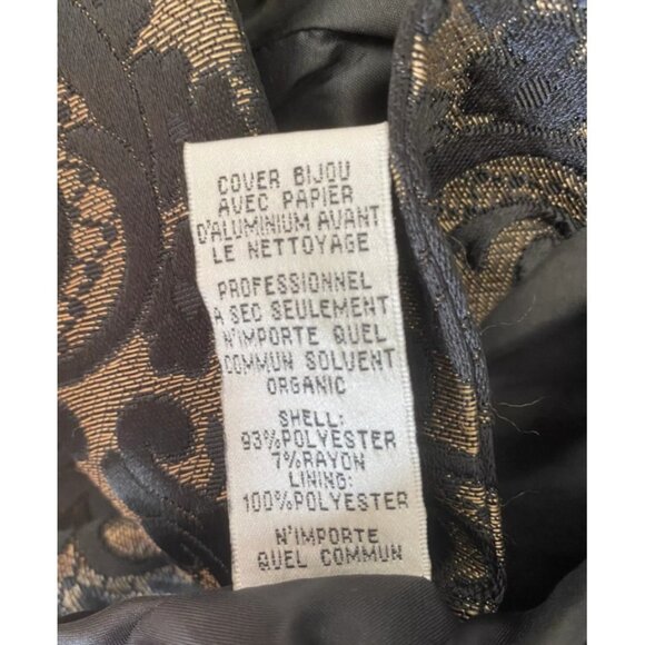 Jessica McClintock Dress Girls Size 6 Beige w Black Floral Pattern - Bow - Picture 8 of 9